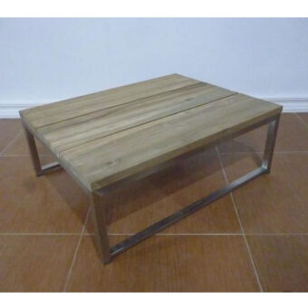 Jan Kurtz - Lux Lounge Couchtisch Edelstahl, Teak - Outlet