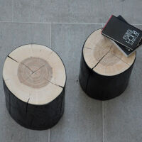 Jan Kurtz - Block Hocker, Kernesche massiv, rund, Unikat